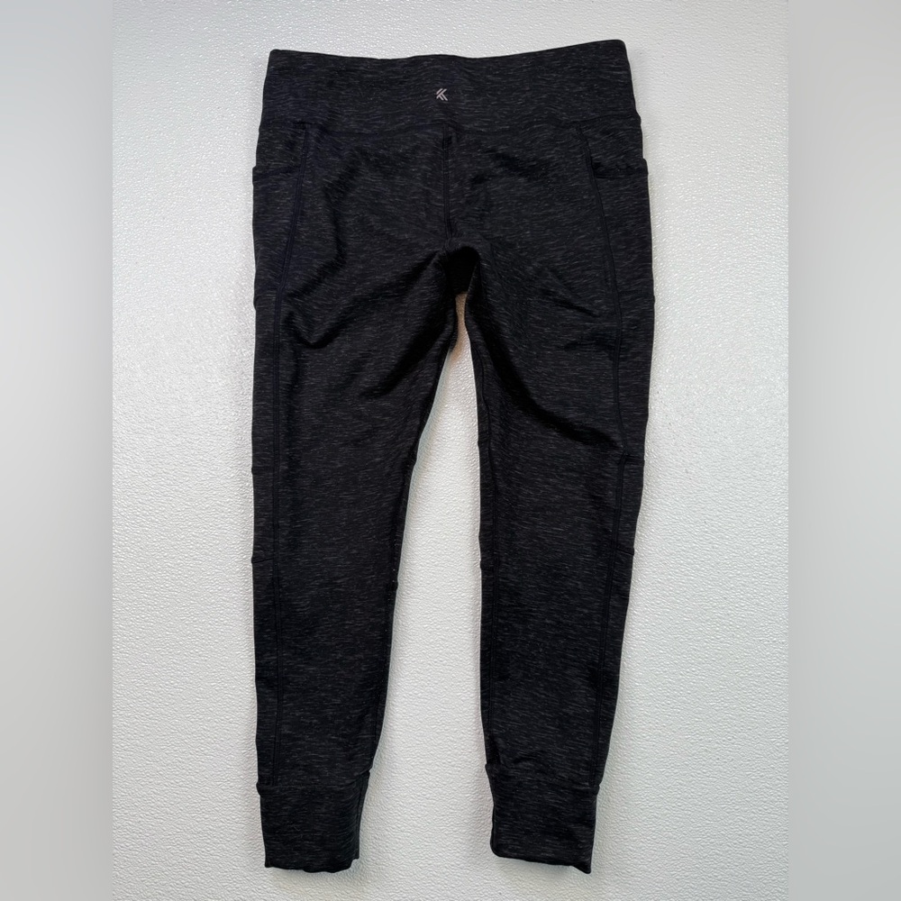 Kyodan Women’s Gray/Black Heather Spacedye Leggings 25” Athletic Size X-Large - Picture 2 of 10